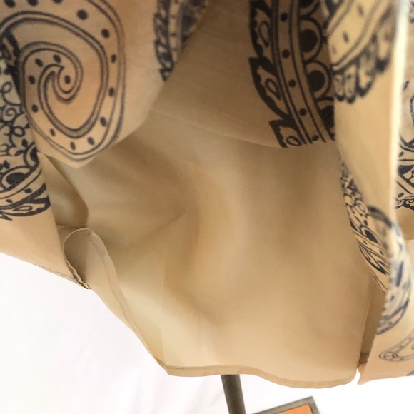 Pendleton Skirt Silk Blend size 12 Paisley Print Tan Black - Picture 3 of 9